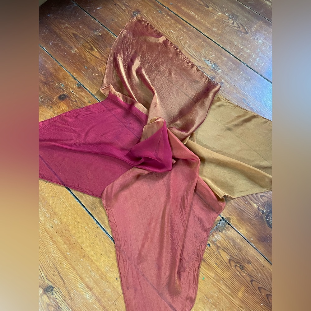 Gauzy minimalist colorblocked scarf